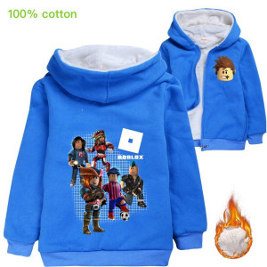 Roblox Niebieska ocieplana kurtka z zamkiem błyskawicznym